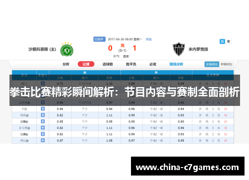 拳击比赛精彩瞬间解析：节目内容与赛制全面剖析