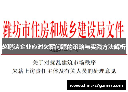 赵鹏谈企业应对欠薪问题的策略与实践方法解析